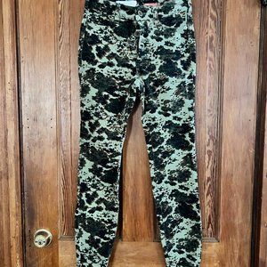 Anthropologie x Pilcro Green Camo High-Rise Corduroy Skinny Pants 25